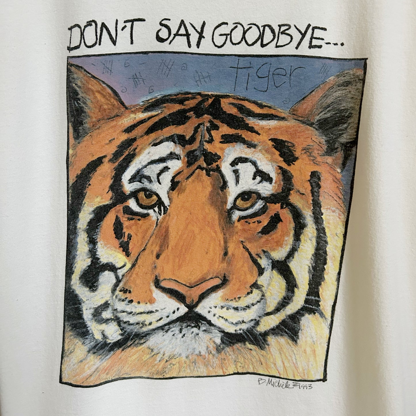 90s Vintage Tiger Art “Don’t Say Goodbye” T-shirt