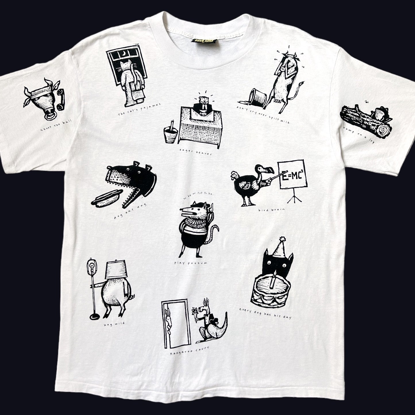 90s Vintage Animal Phrase Jokes T-shirt