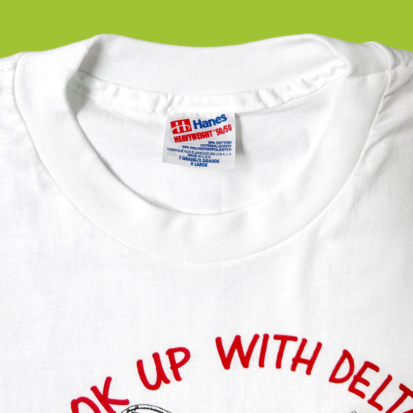 90s Vintage “Hook Up With Delta” cartoon t-shirt
