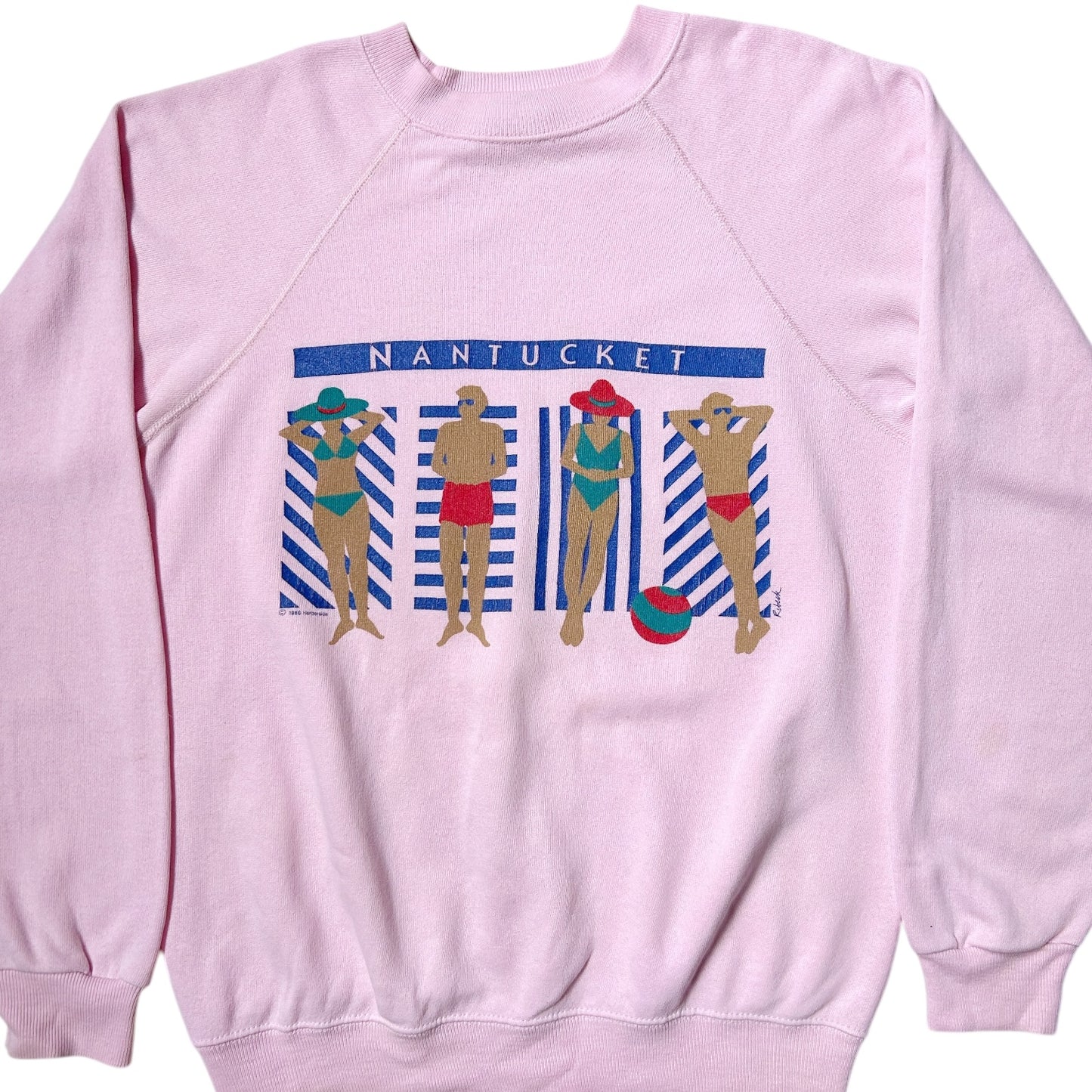 80s Vintage Sunbathing Nantucket Sweatshirt.