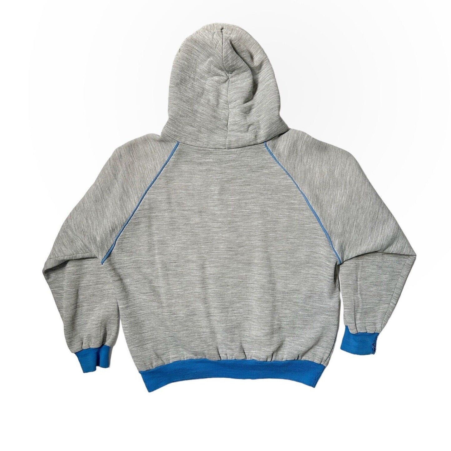 70s Vintage Grey Zip Up Hooded Sweatshirt by Scrambler.