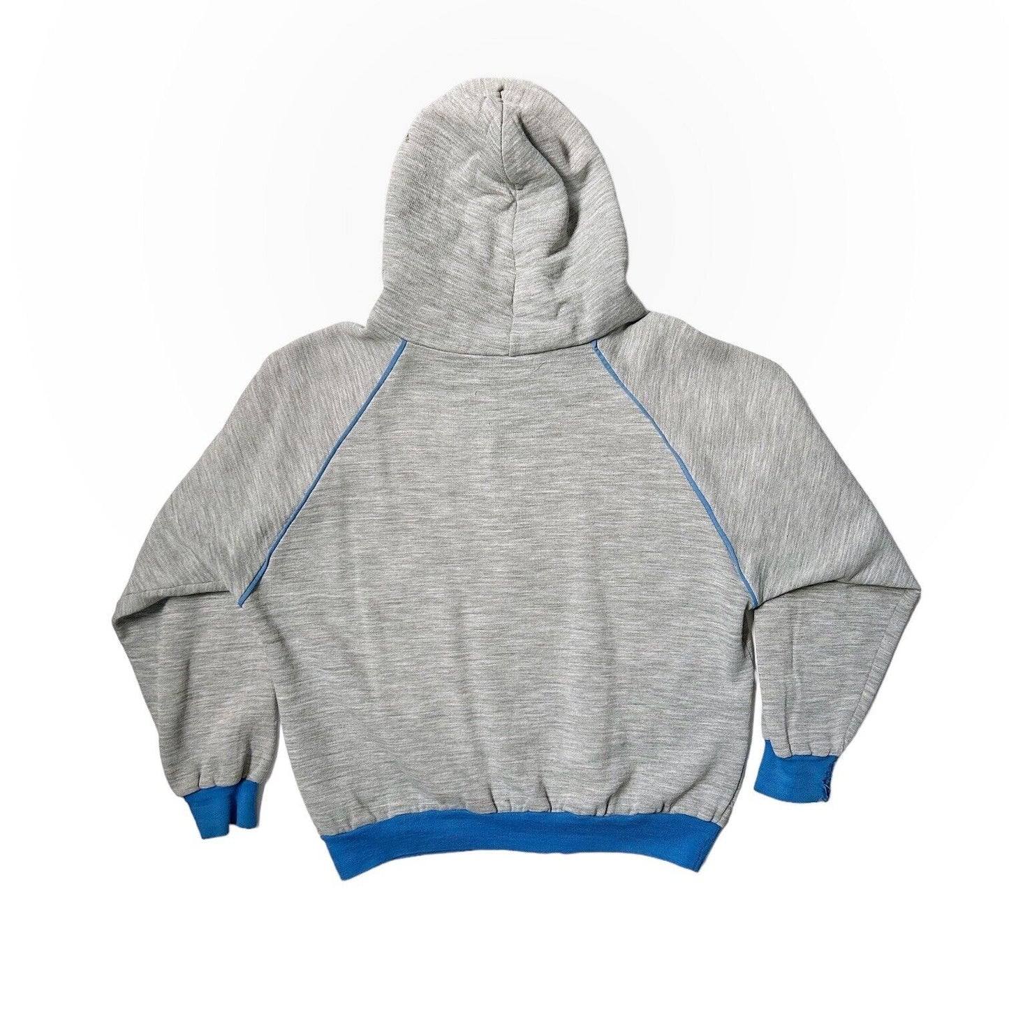 70s Vintage Grey Zip Up Hooded Sweatshirt by Scrambler.