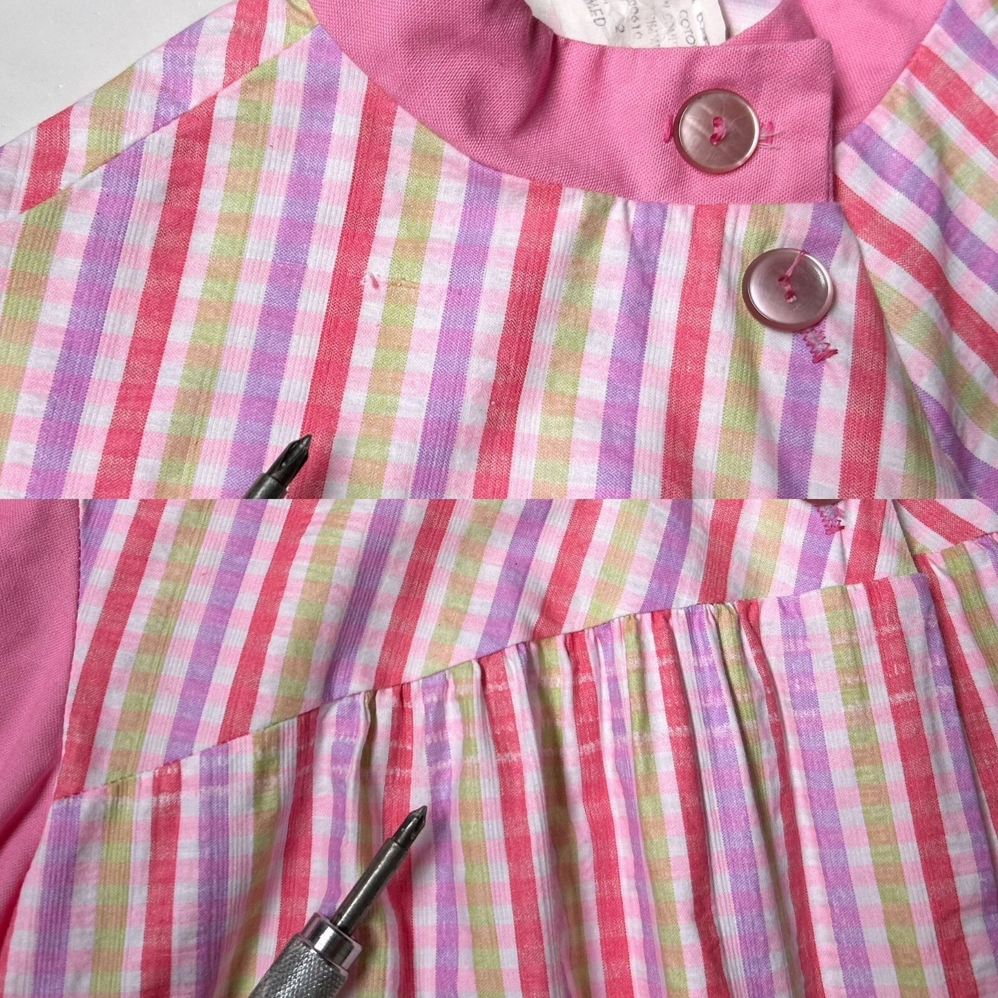 60s 70s Vintage Puff Sleeve Mini Tent Dress.