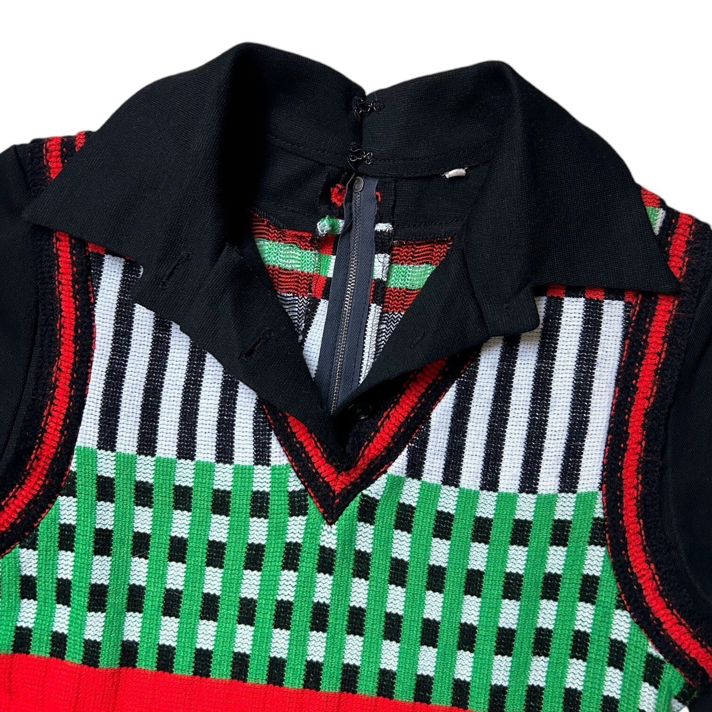 70s vintage mod shirt dress pointed collar polo Sweater vest short sleeve.