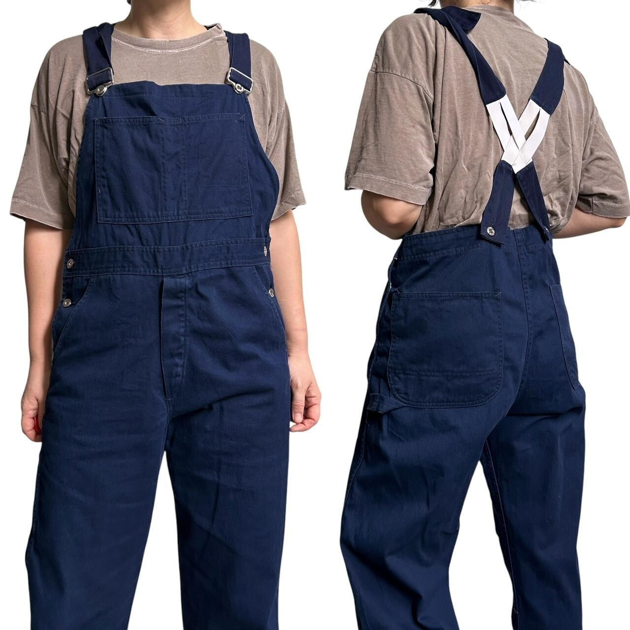 70s vintage navy utility overalls by Anchor Textiles.