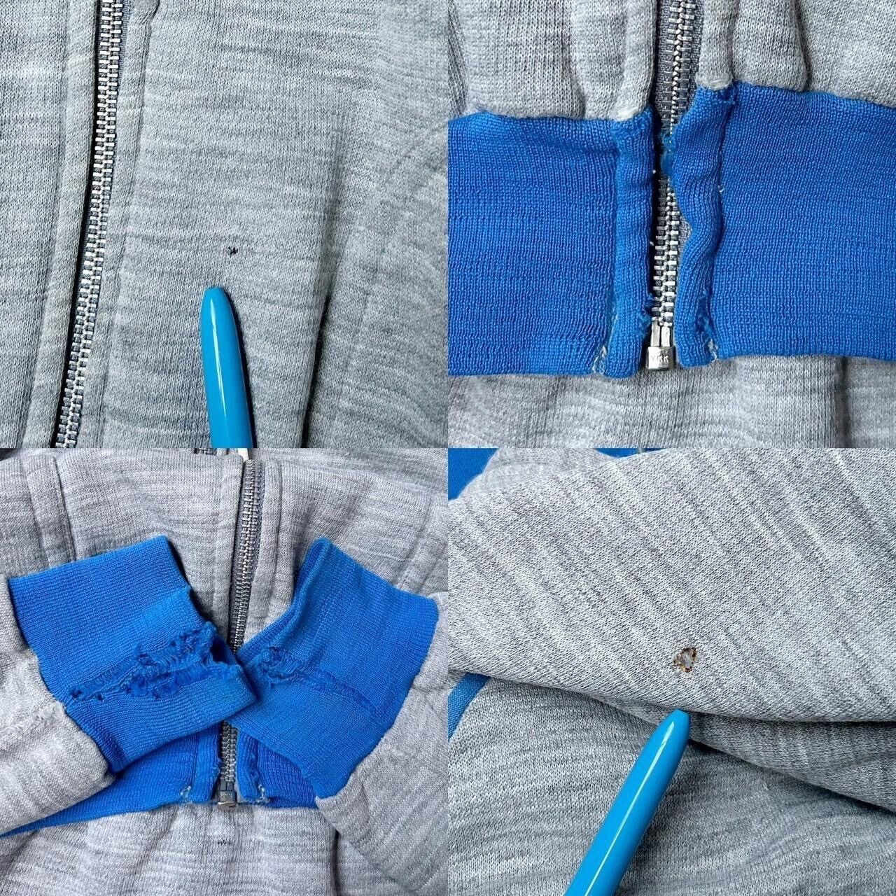 70s Vintage Grey Zip Up Hooded Sweatshirt by Scrambler.