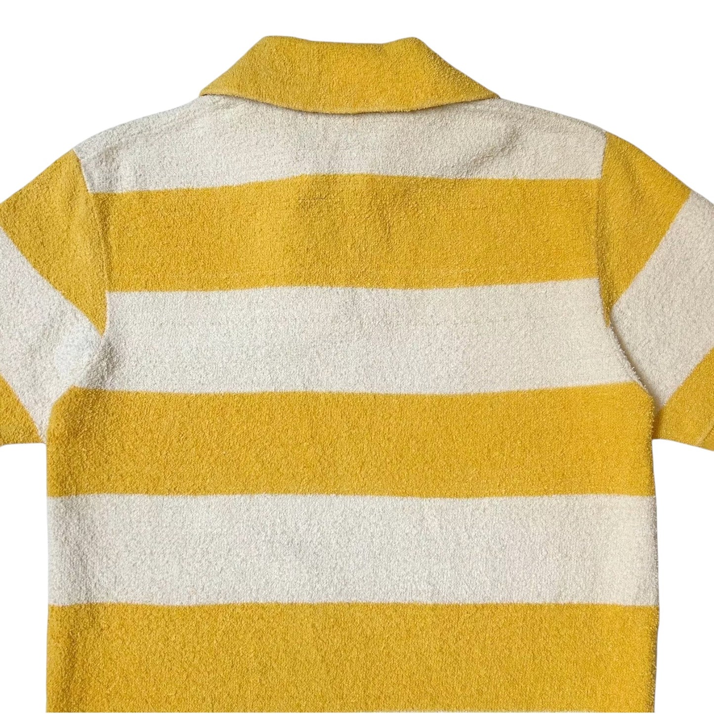 70s Vintage Stripe Terry Cloth Polo Shirt.