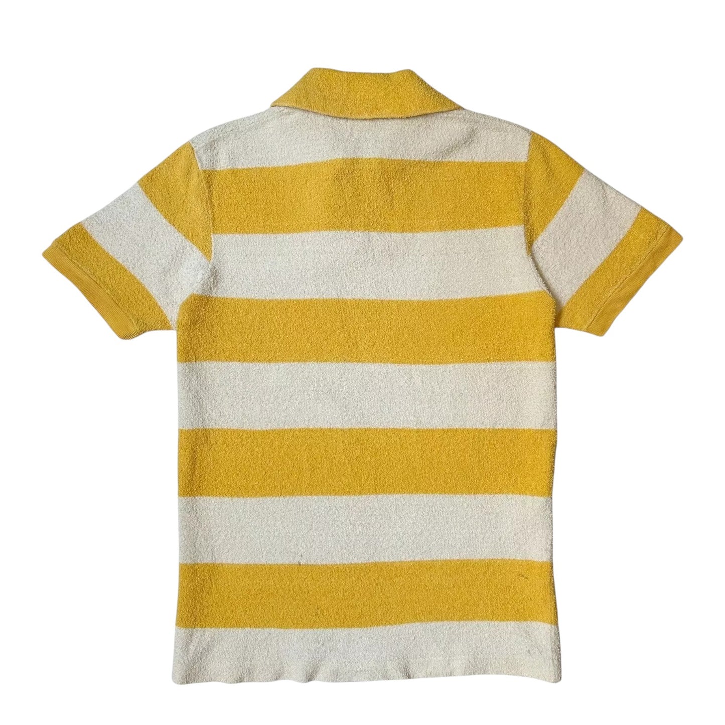 70s Vintage Stripe Terry Cloth Polo Shirt.