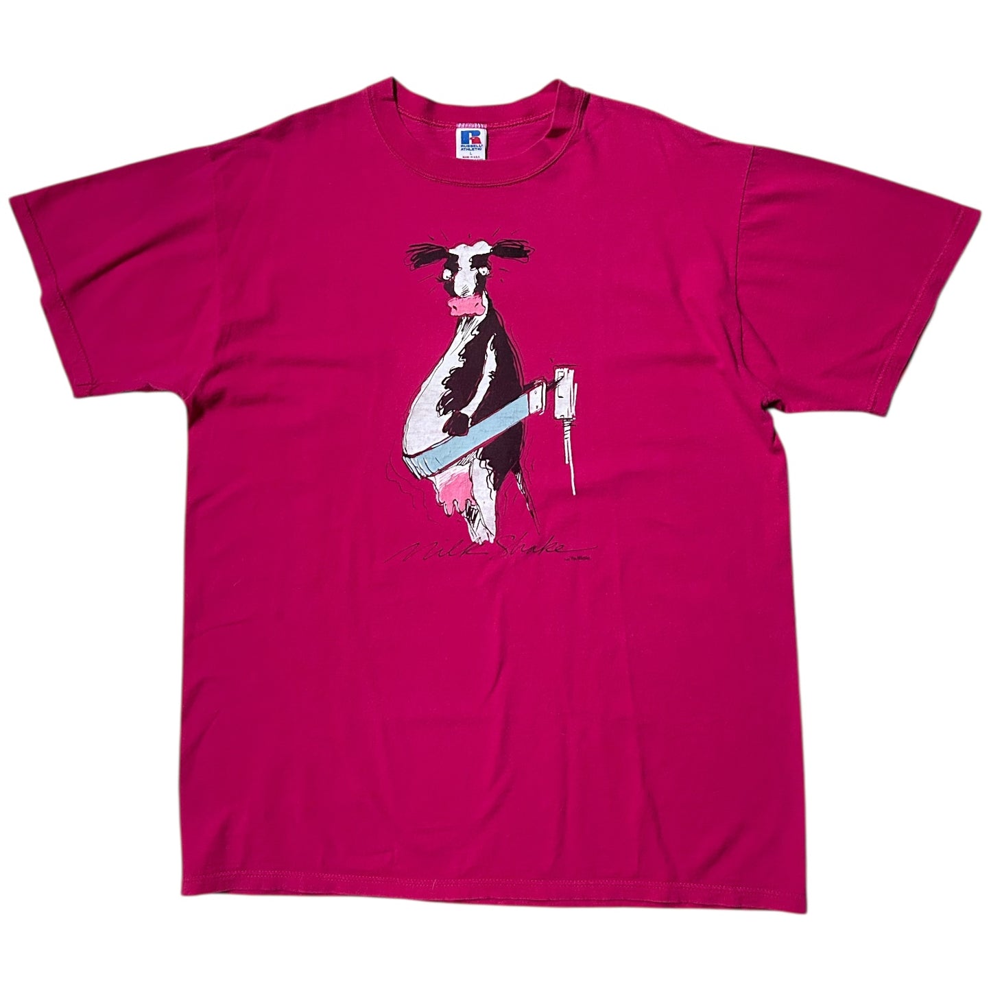 80s Vintage "Milk Shake" Cow Comic T-shirt.