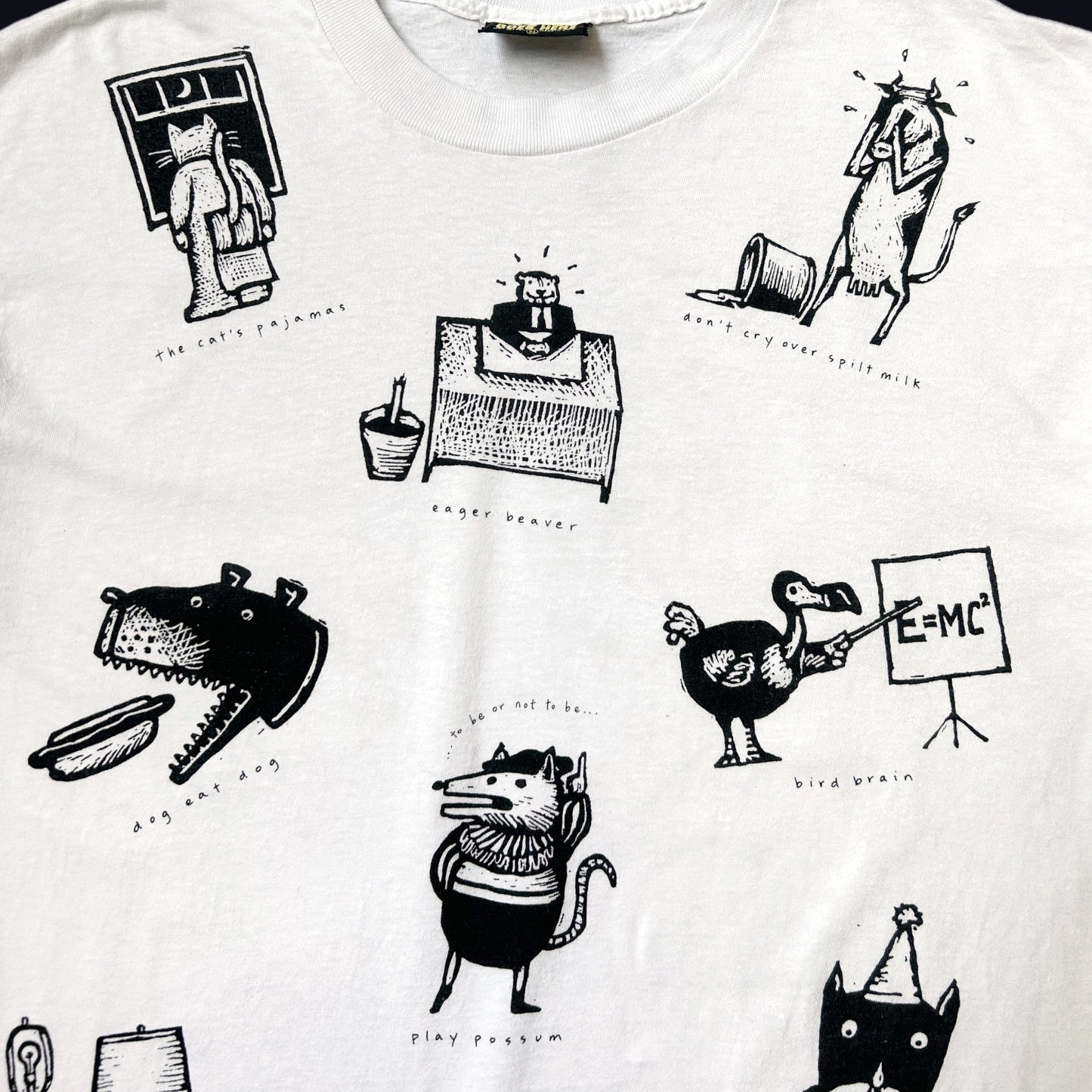 90s Vintage Animal Phrase Jokes T-shirt