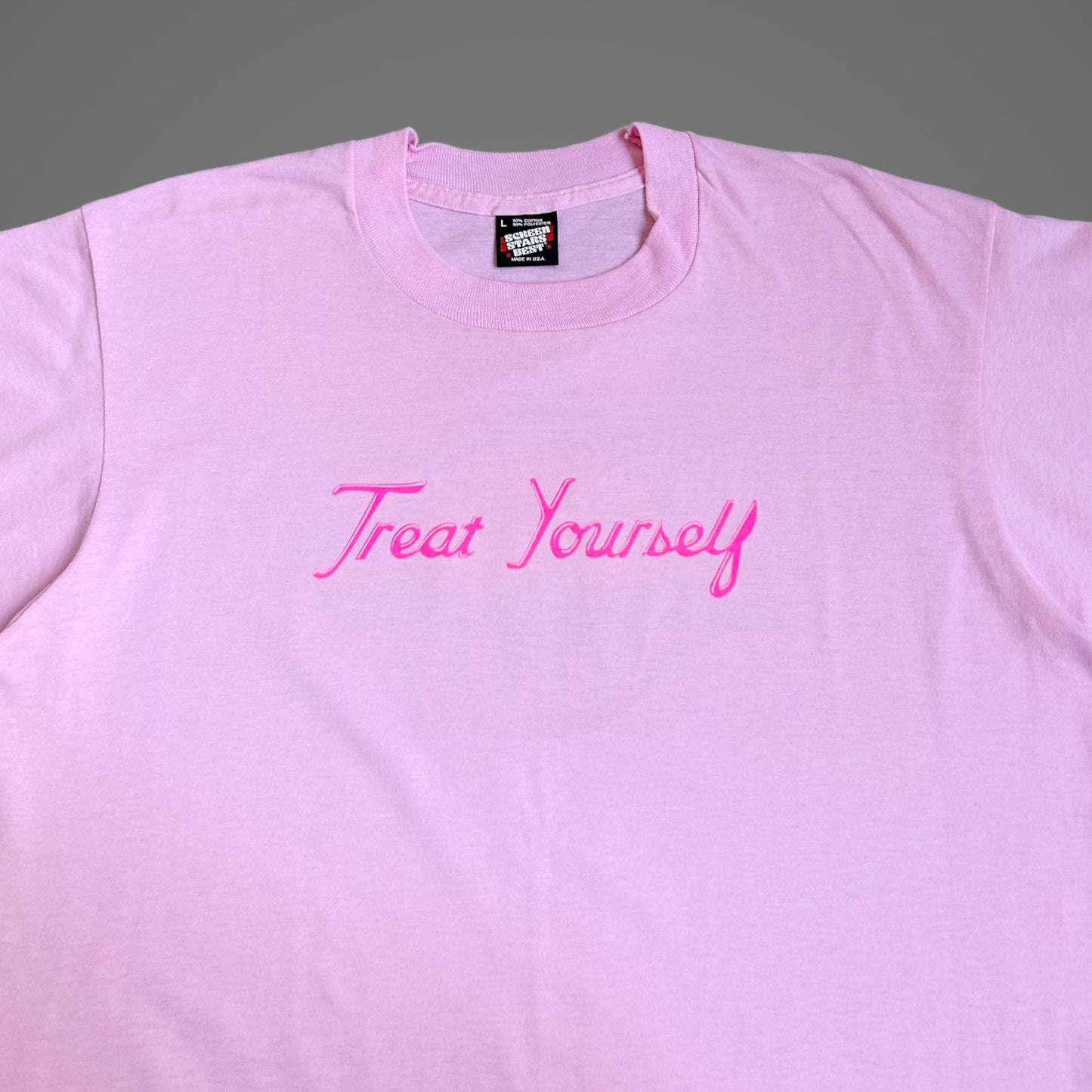 90s Vintage Malibu Yogurt T-shirt; “Treat Yourself”