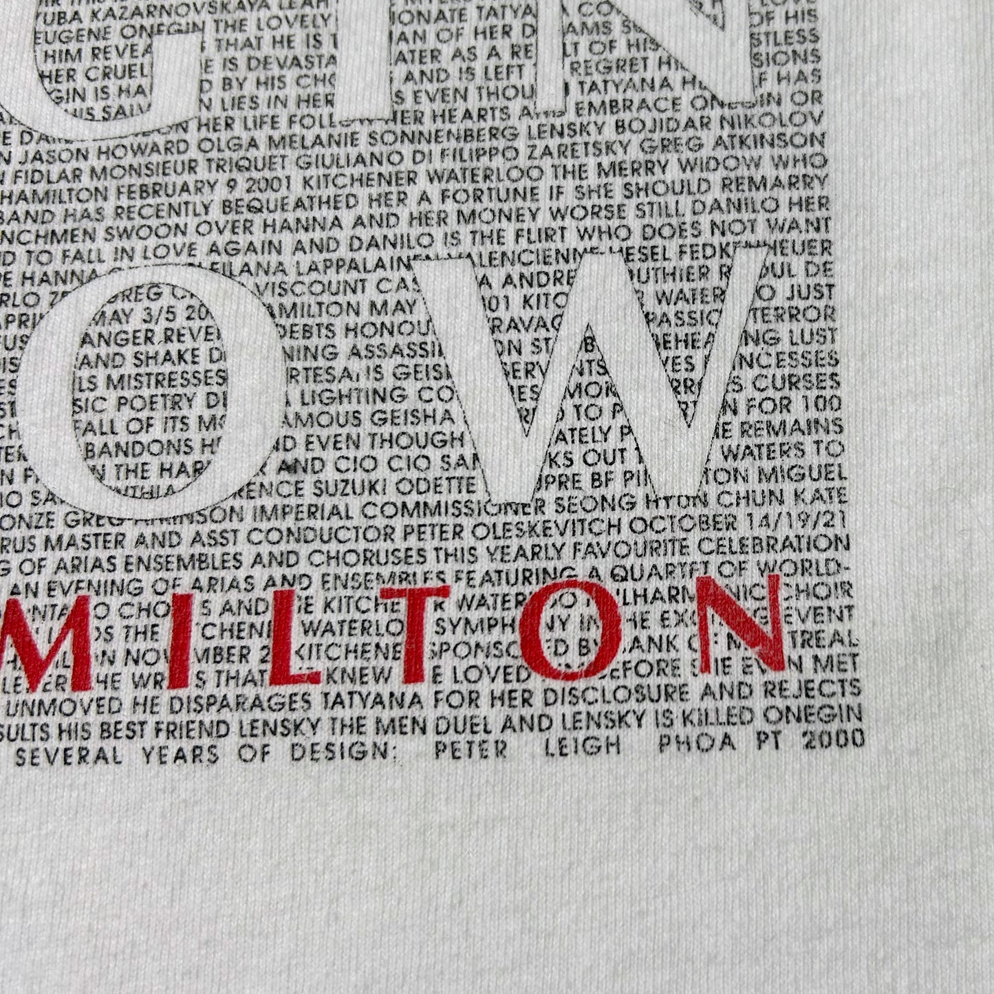 Y2K vintage Opera Hamilton t-shirt.