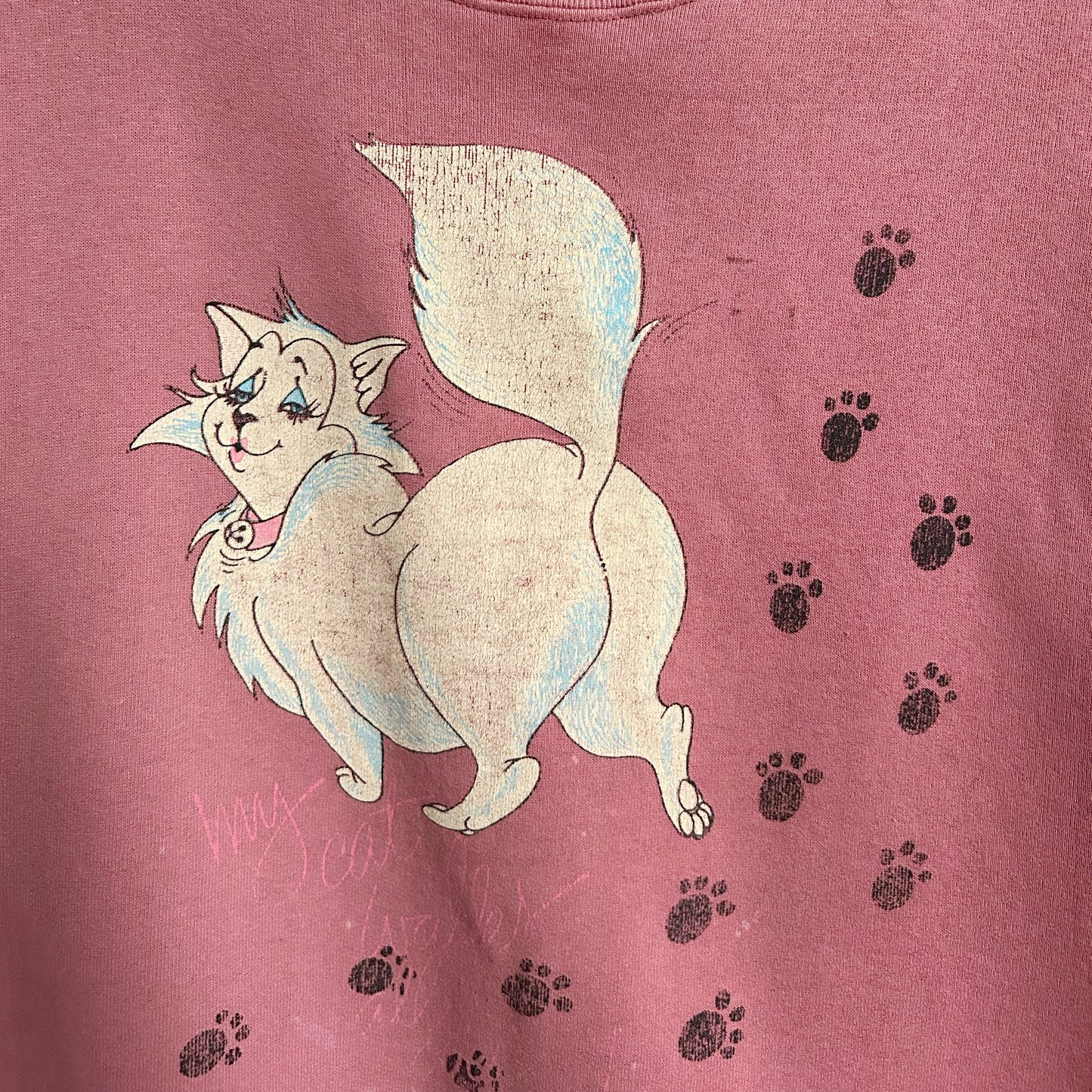 90s Vintage Faded Cat Sweatshirt