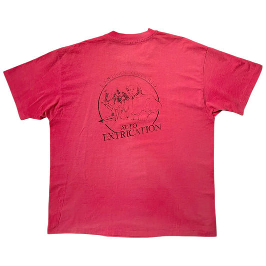 90s vintage Gananoque Auto Extrication Faded T-shirt.