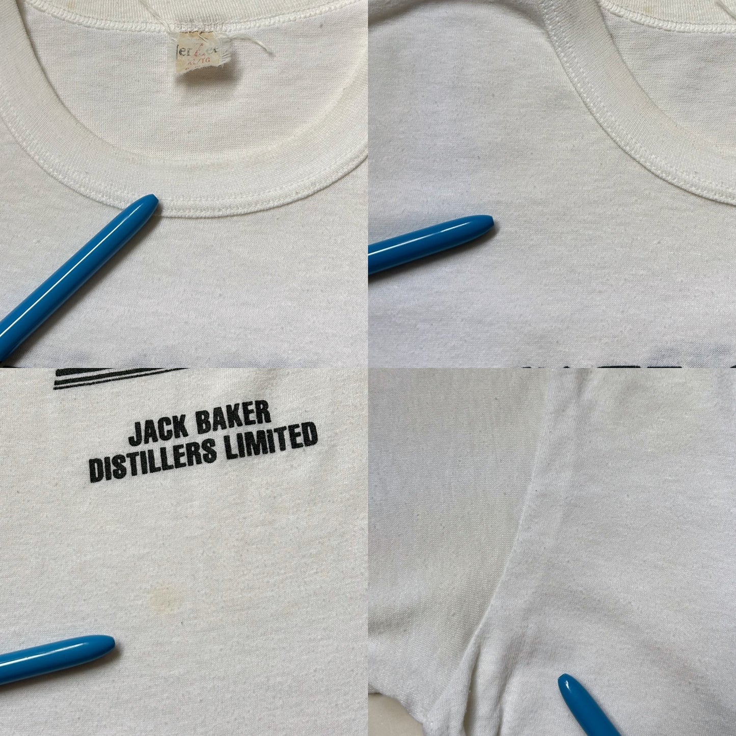 80s Vintage Jack Baker Secret Canadian Whiskey T-shirt.