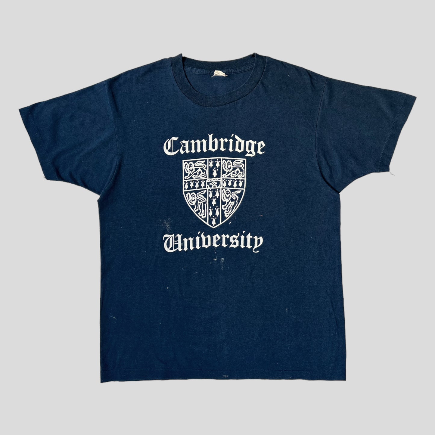 80s Vintage Cambridge University T-shirt with paint splatter