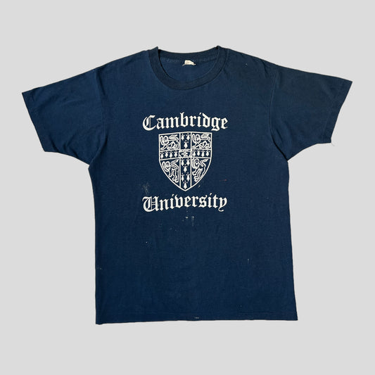 80s Vintage Cambridge University T-shirt with paint splatter