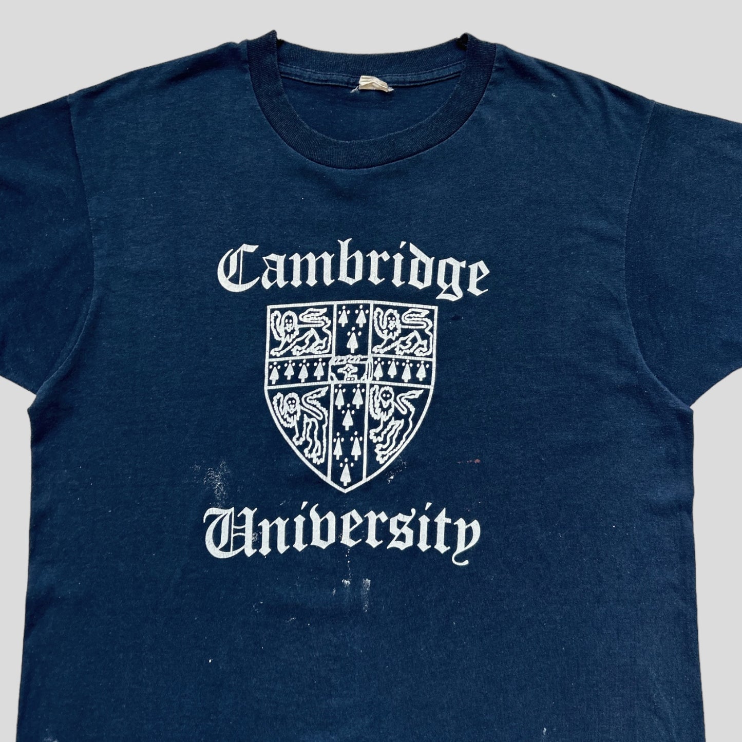 80s Vintage Cambridge University T-shirt with paint splatter