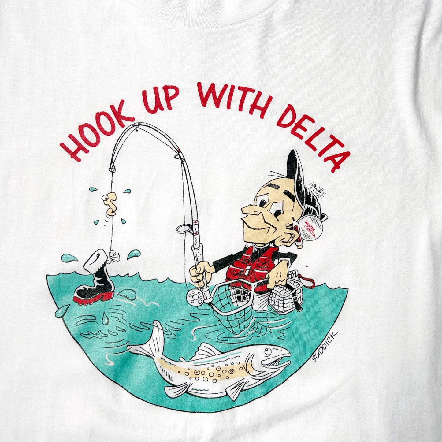 90s Vintage “Hook Up With Delta” cartoon t-shirt