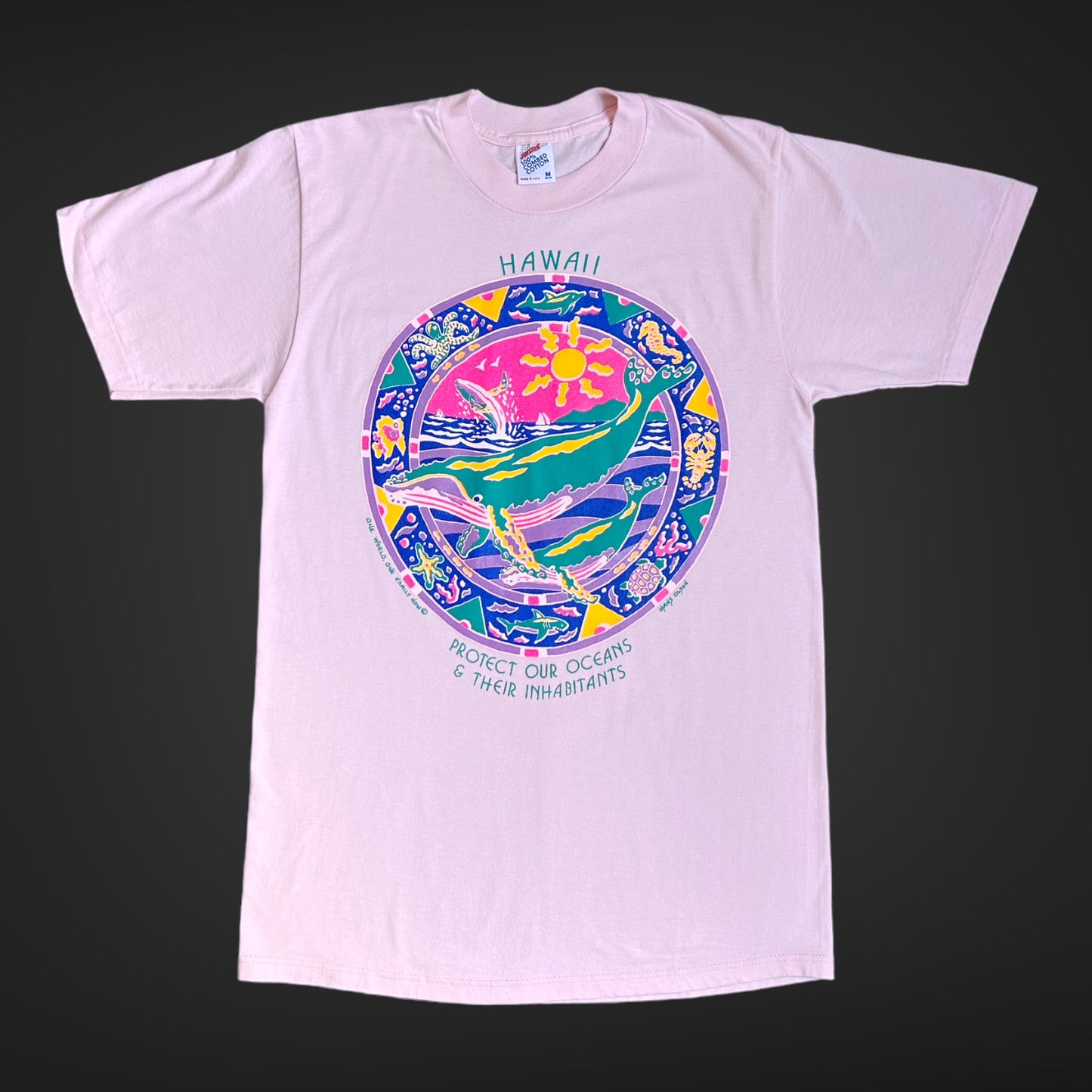 90s Vintage Ocean Environment Art T-shirt