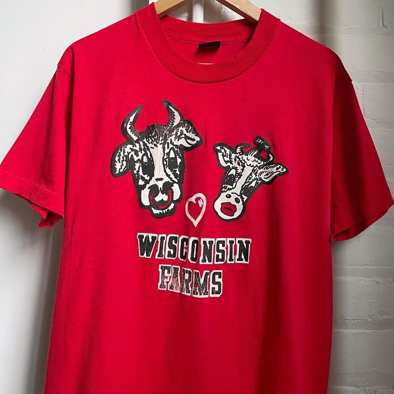 80s vintage Wisconsin Farms Cow T-shirt