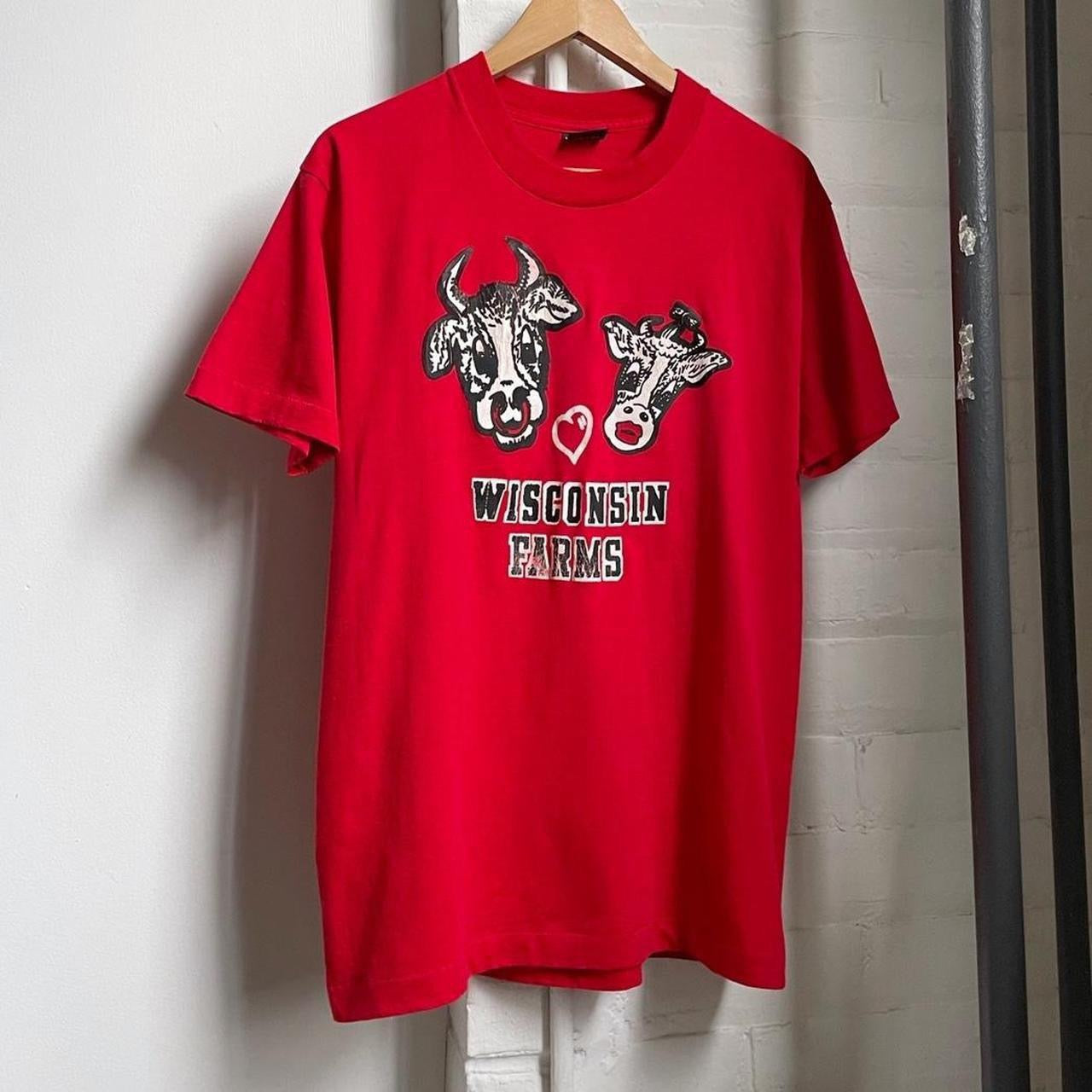 80s vintage Wisconsin Farms Cow T-shirt