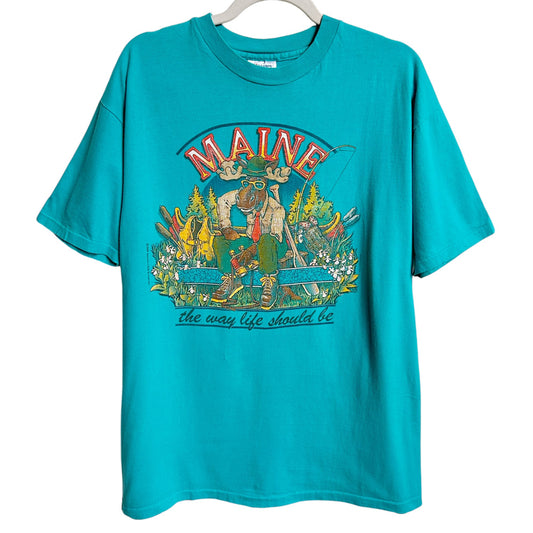 80s Vintage "The way life should be" Maine Moose T-shirt