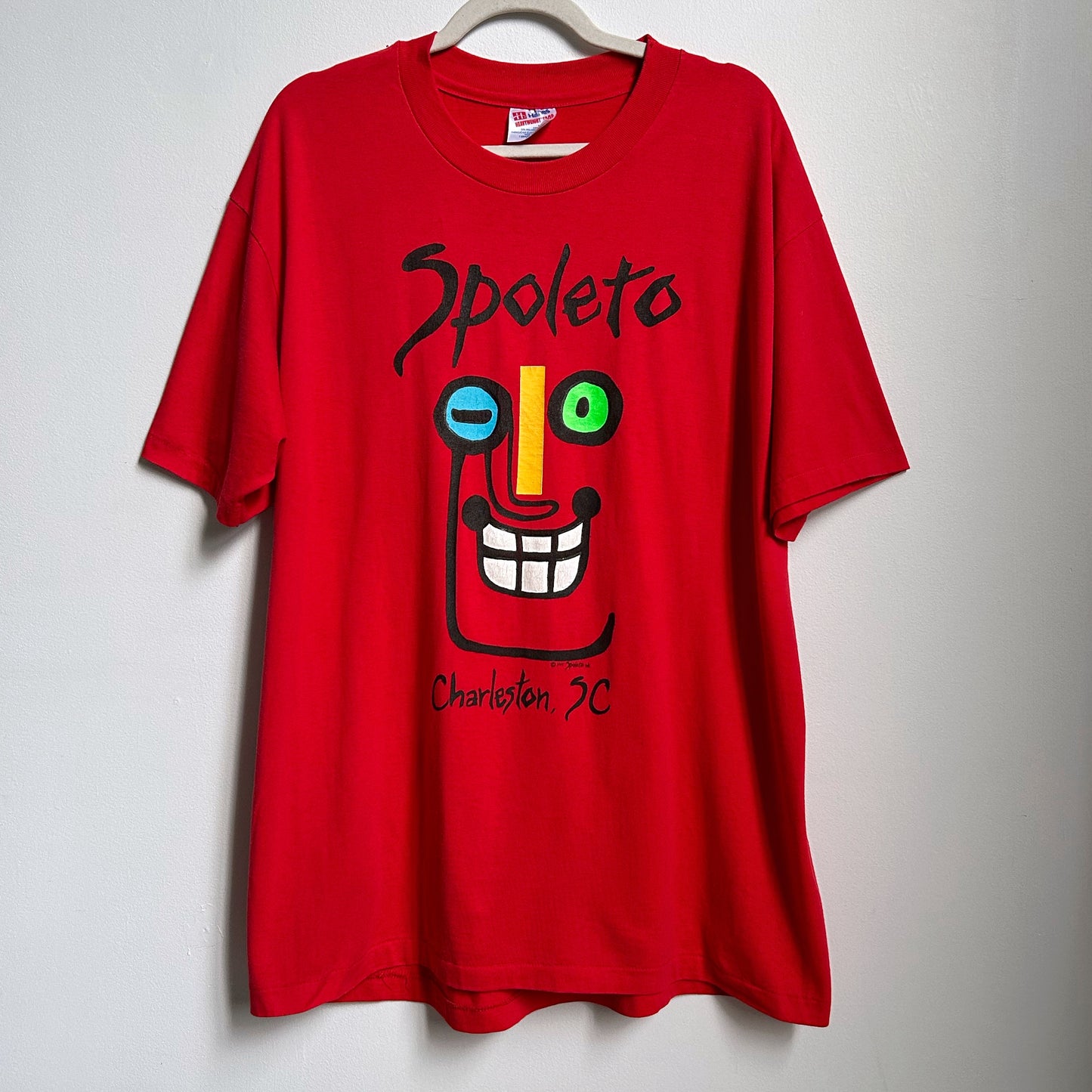 90s Vintage Spoleto Festival Abstract Face T-shirt