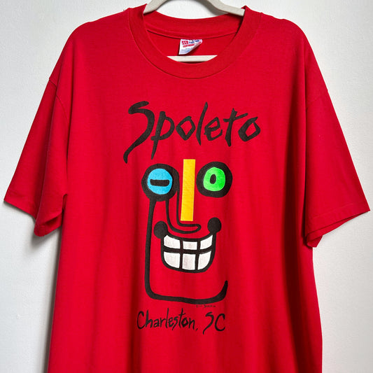 90s Vintage Spoleto Festival Abstract Face T-shirt