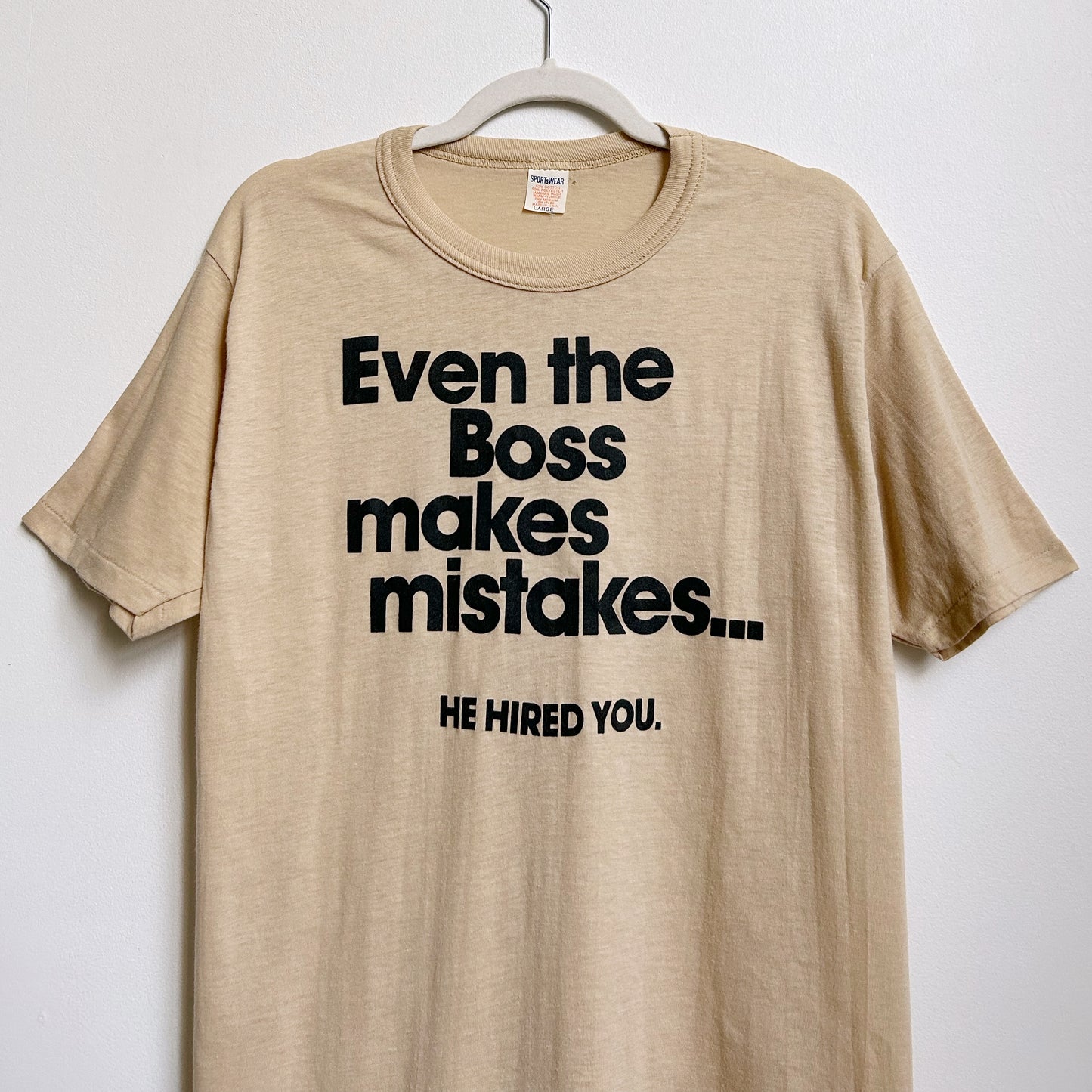 70s Vintage Work Joke T-shirt, single stitch