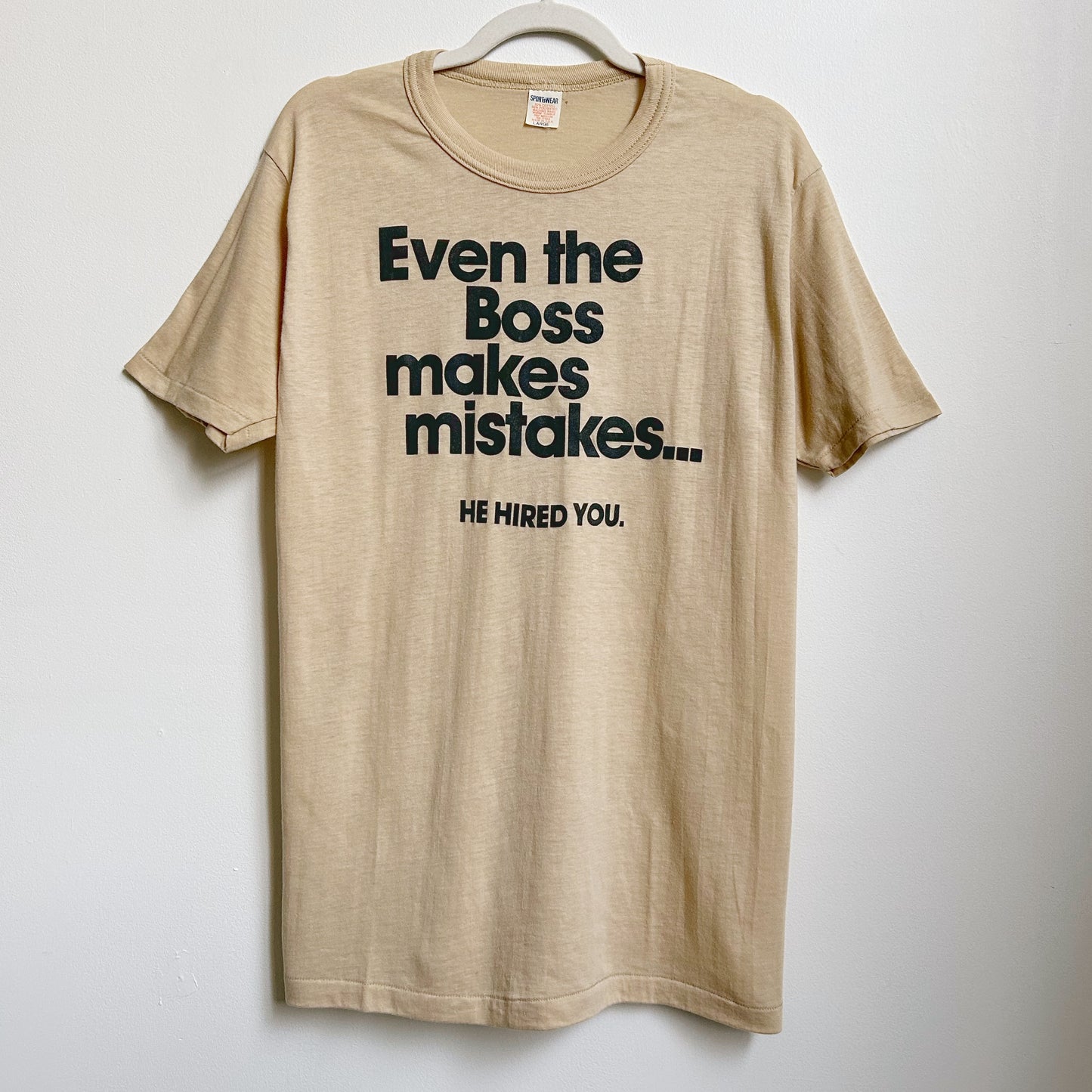 70s Vintage Work Joke T-shirt, single stitch