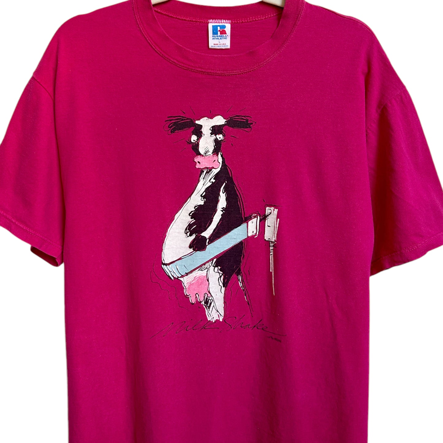 80s Vintage Milk Shake Cow Comic T-shirt