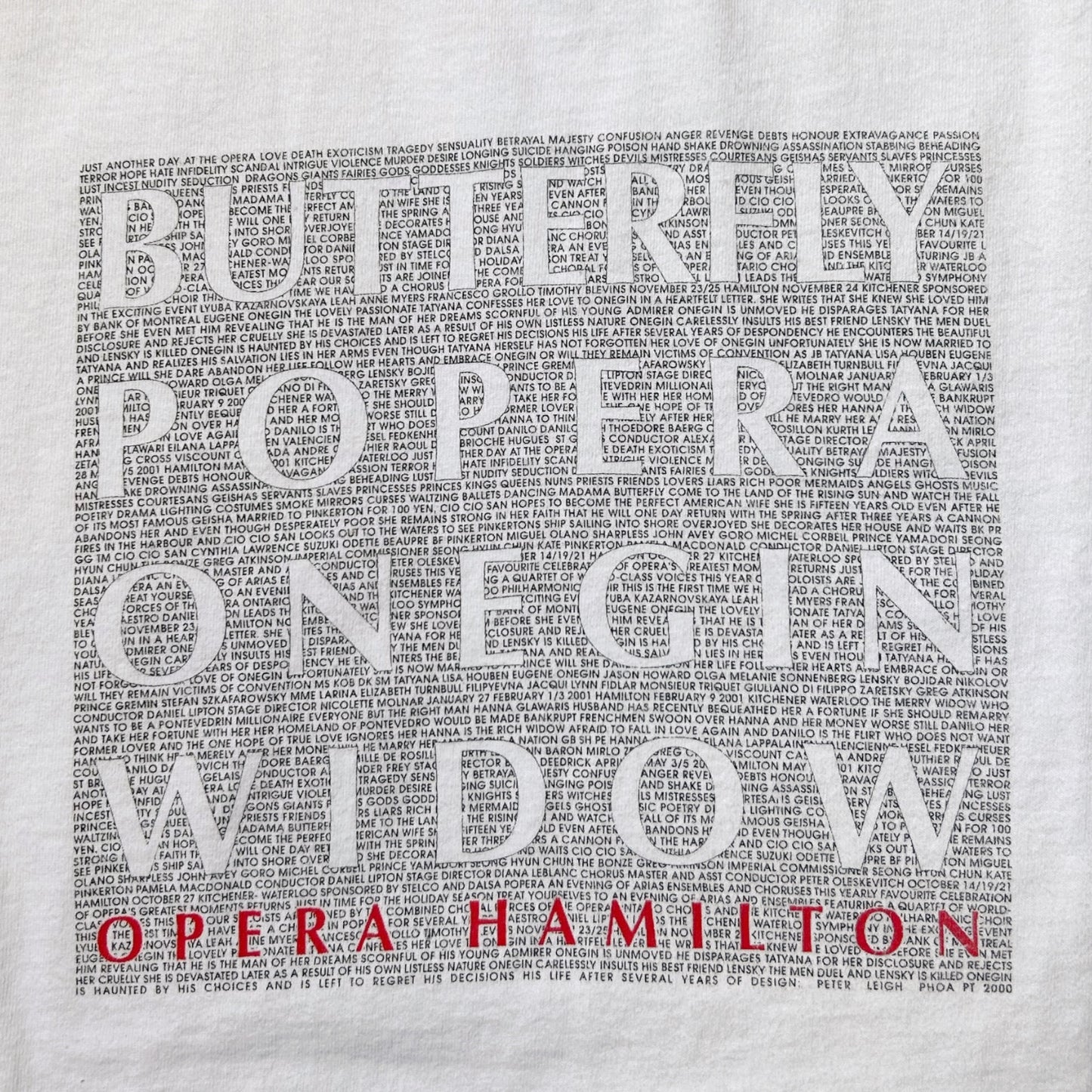 Y2K vintage Opera Hamilton t-shirt.
