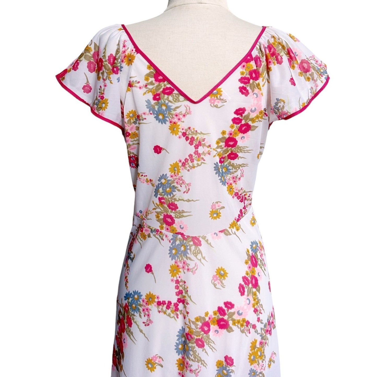 70s Vintage Floral Cutout Maxi Dress/Nightgown.