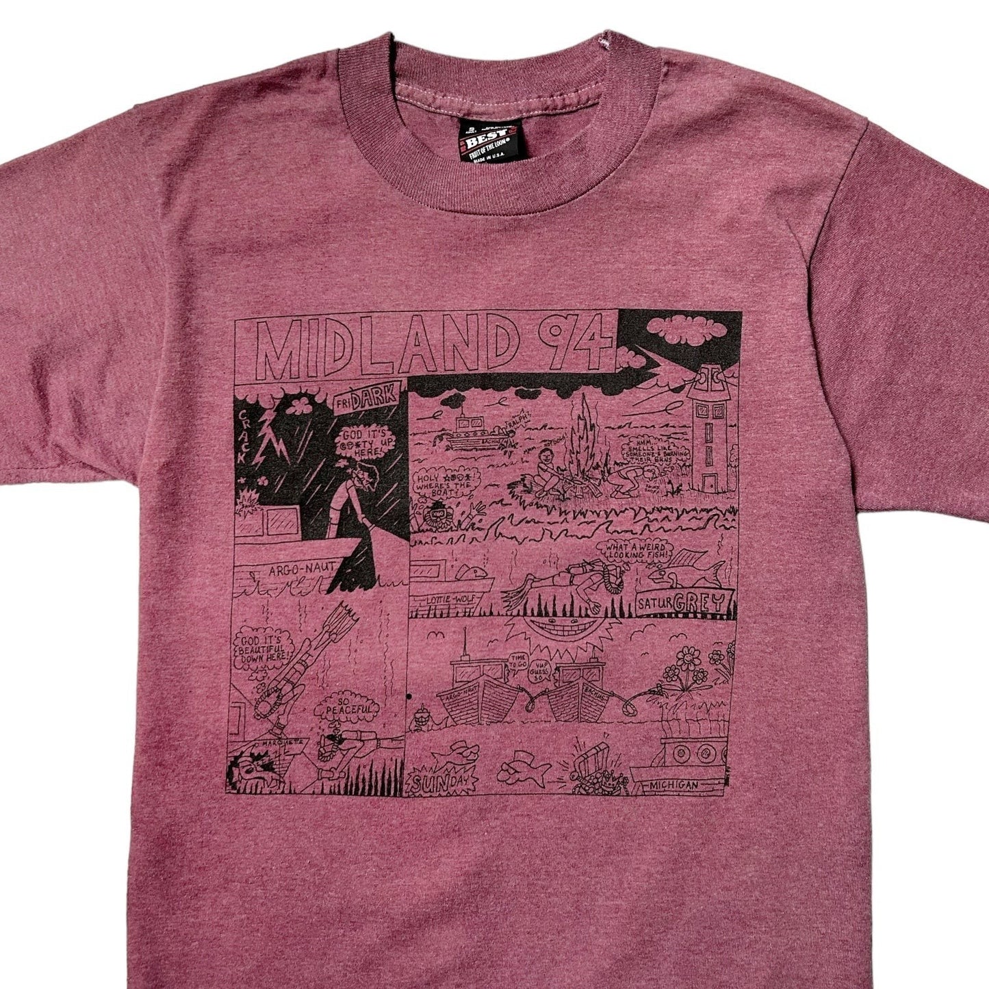 90s Vintage "Midland 94" Comic Strip T-shirt.