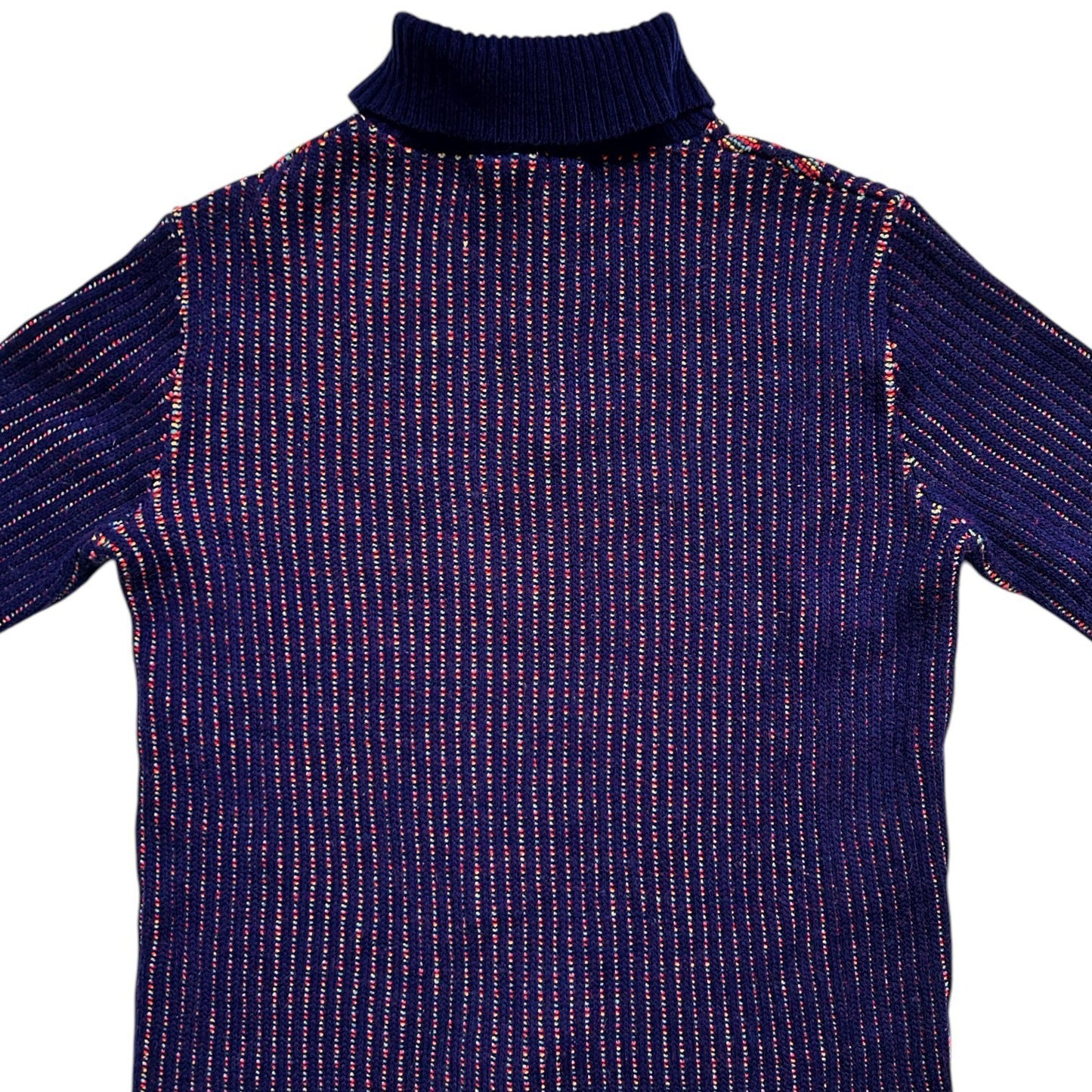 70s vintage rainbow o-ring turtleneck sweater.