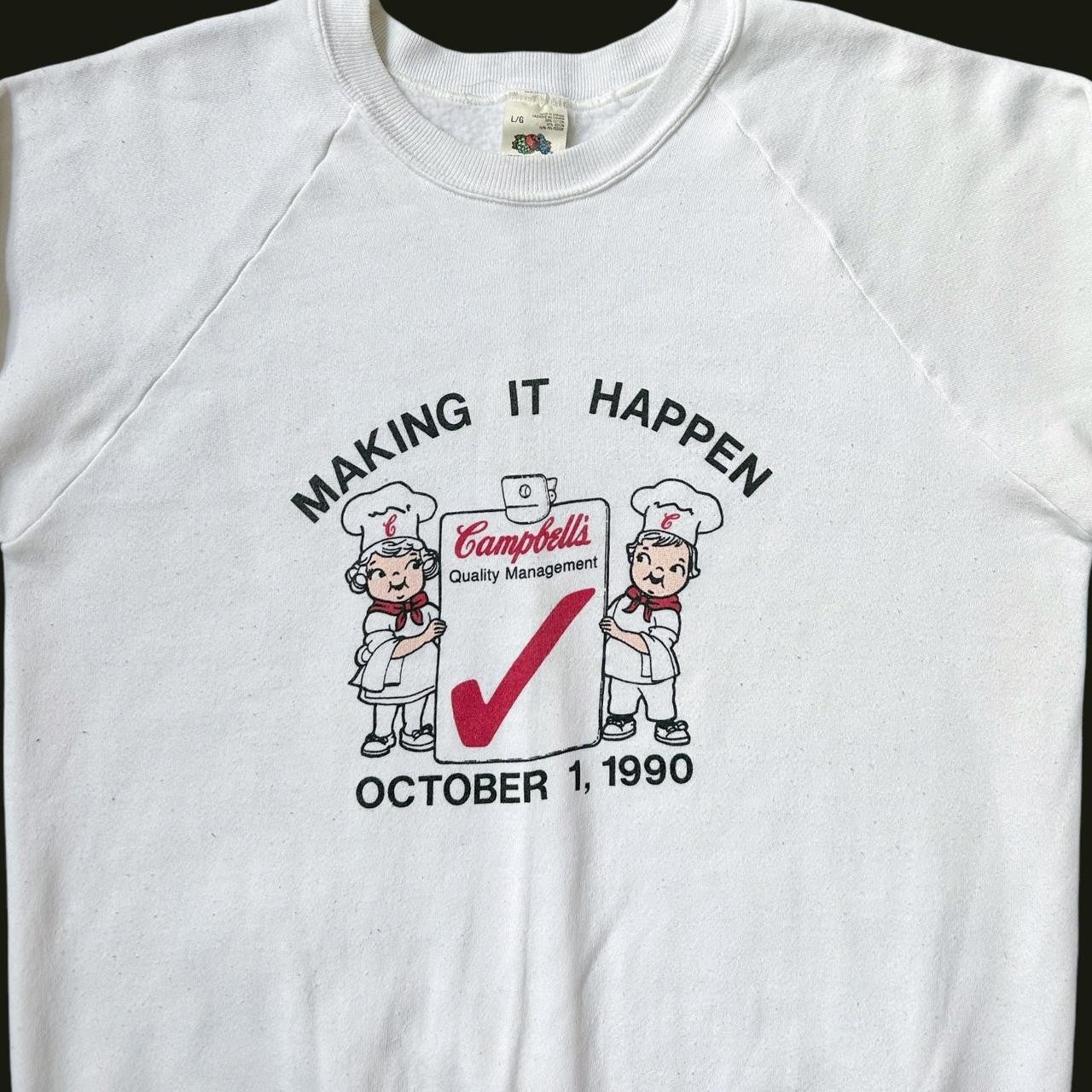 90s vintage Campbell's Soup white crewneck sweatshirt.