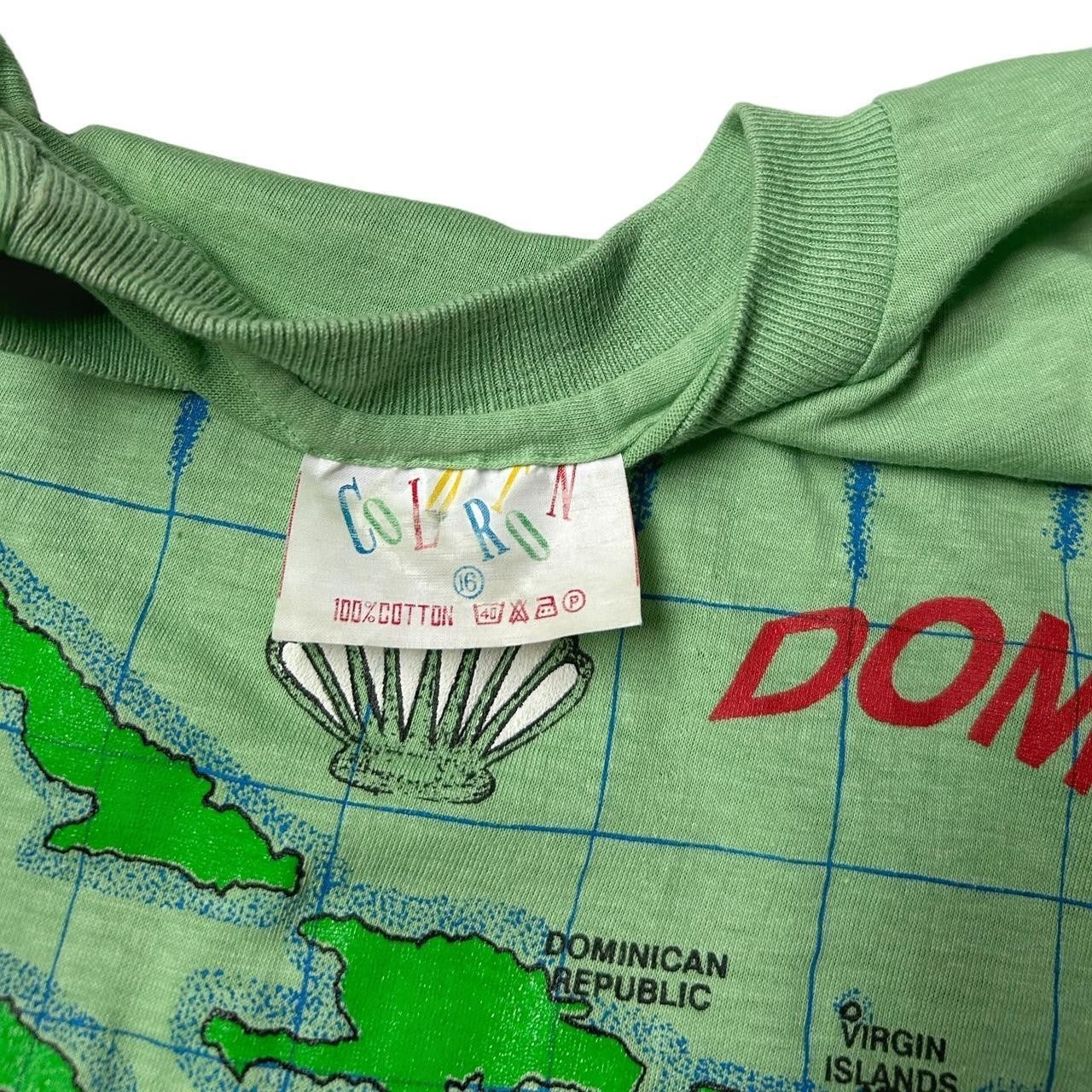 90s vintage Caribbean map t-shirt.