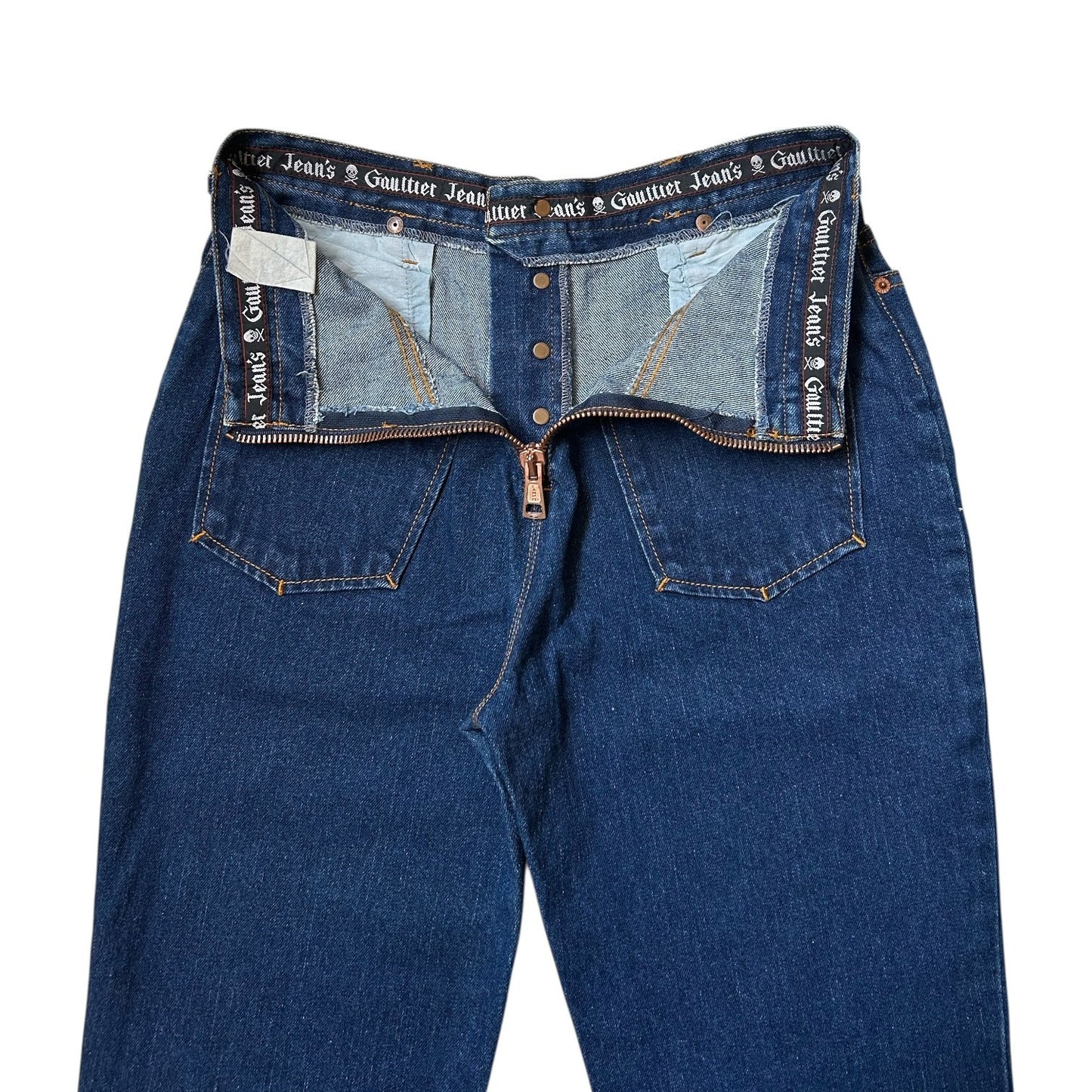 90s Vintage Gaultier Highwaisted Back Zipper Modson Jeans.