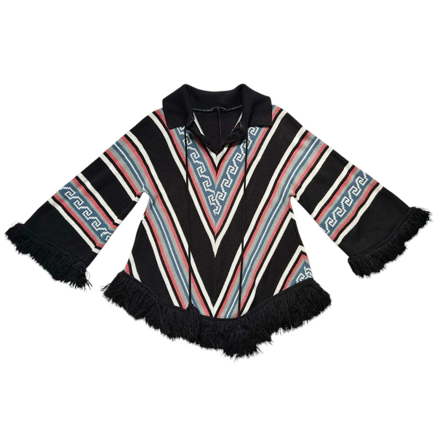 70s vintage bell sleeve hippy fringe sweater.