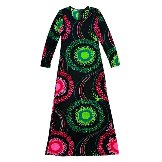 70s vintage psychedelic space print maxi dress.