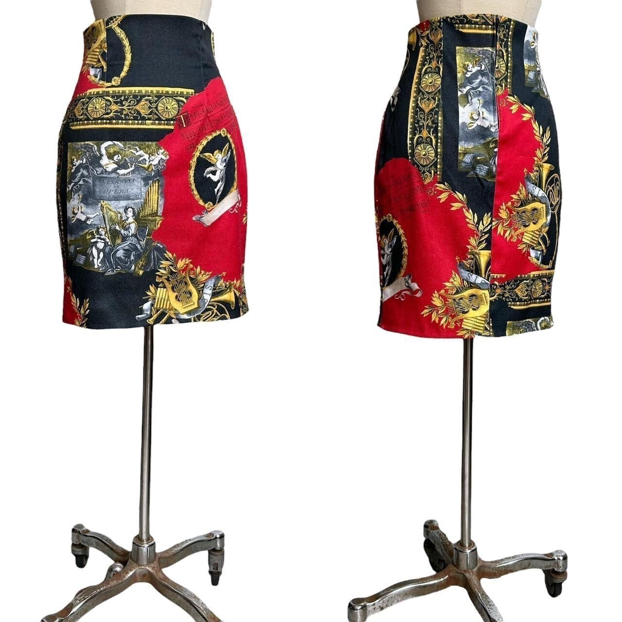 90s Y2K Vintage Cherub Novelty Print Skirt.