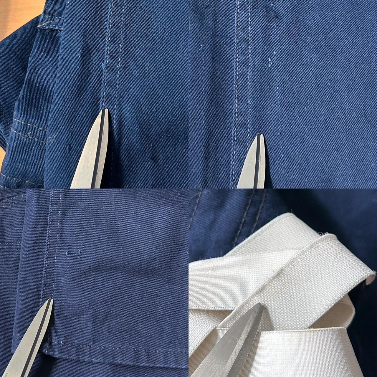 70s vintage navy utility overalls by Anchor Textiles.