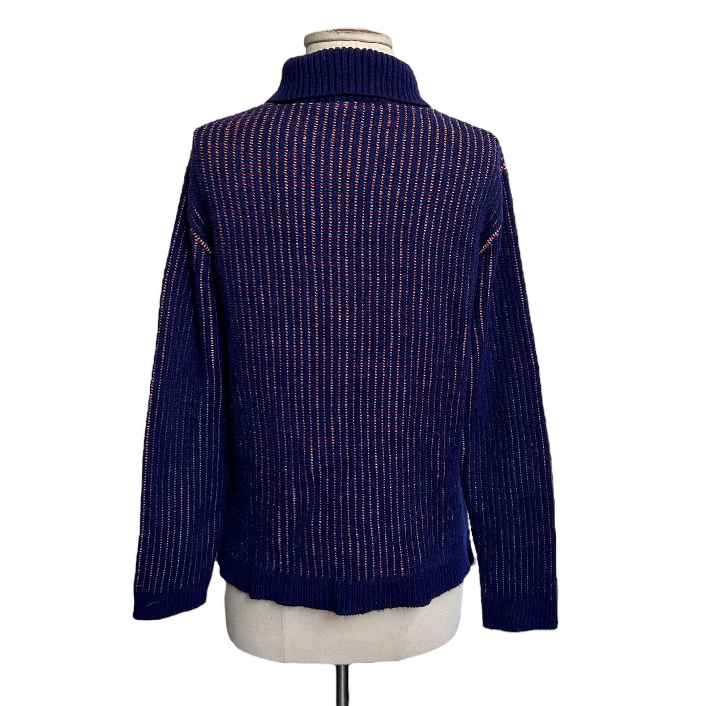 70s vintage rainbow o-ring turtleneck sweater.