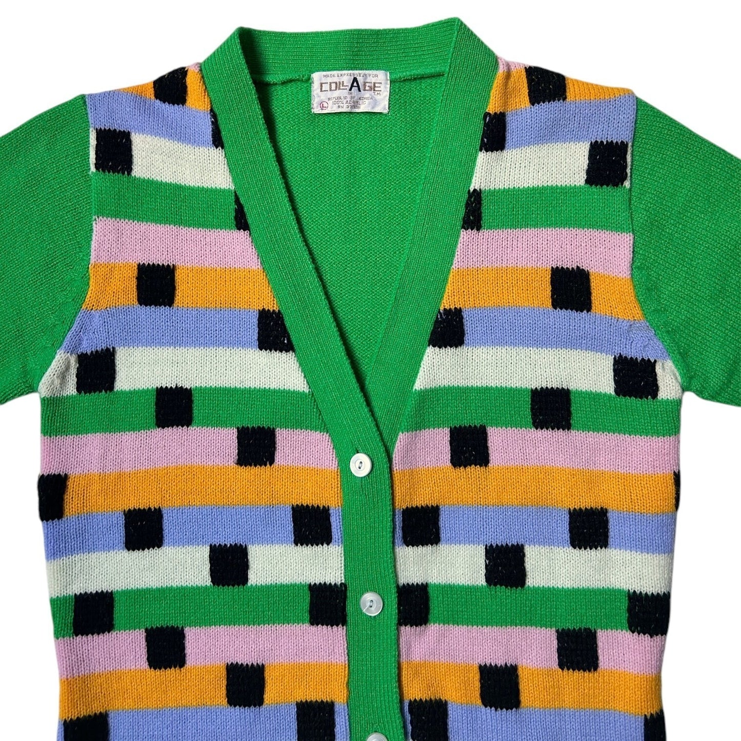 70s vintage short sleeve cardigan top.