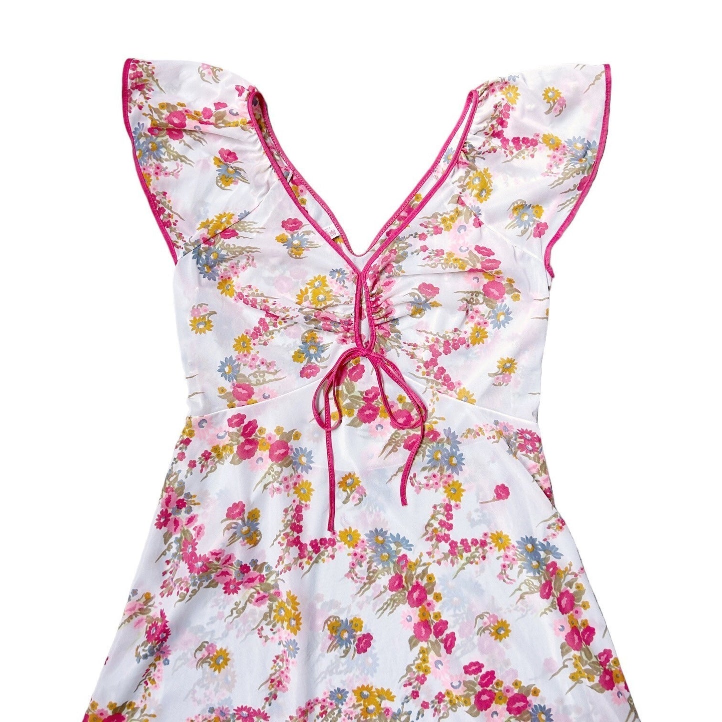 70s Vintage Floral Cutout Maxi Dress/Nightgown.