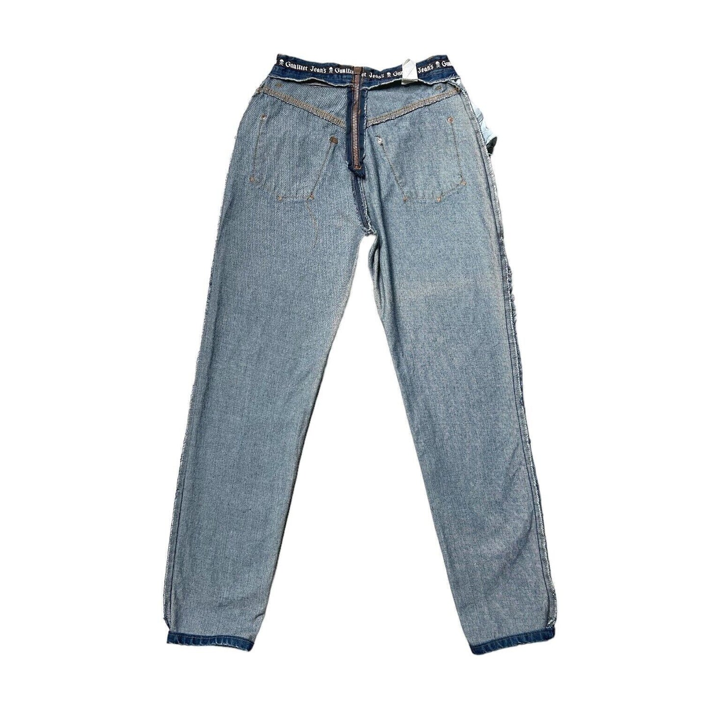 90s Vintage Gaultier Highwaisted Back Zipper Modson Jeans.