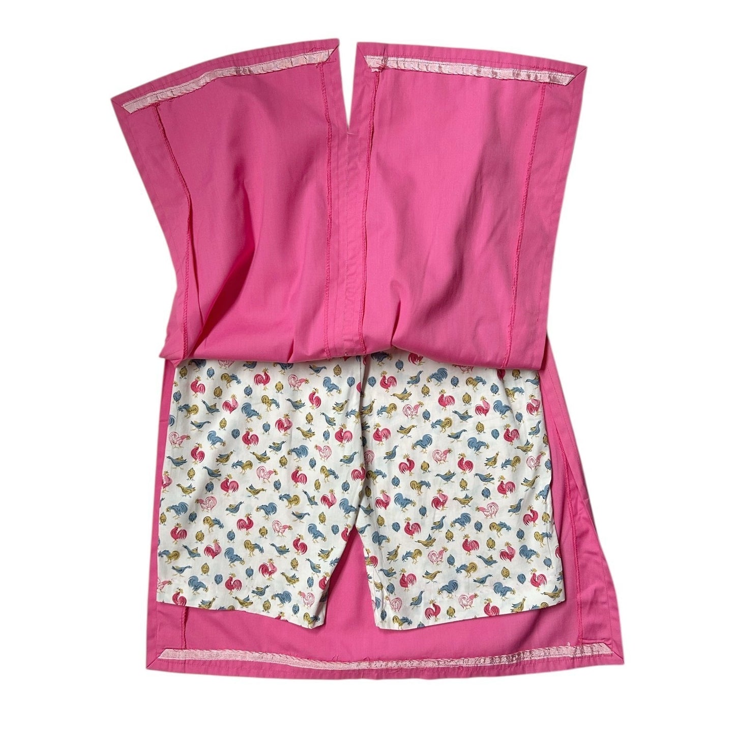 60s Vintage Highwaisted Skort Pink Skirt White Shorts Chicken Print Pantino.