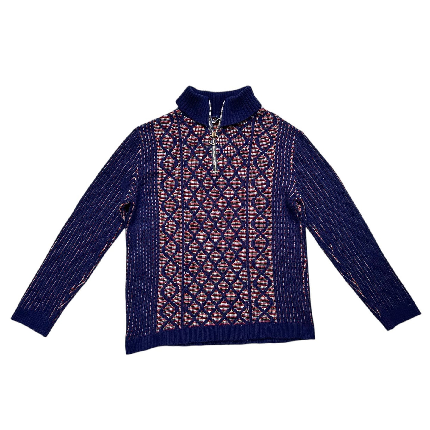 70s vintage rainbow o-ring turtleneck sweater.