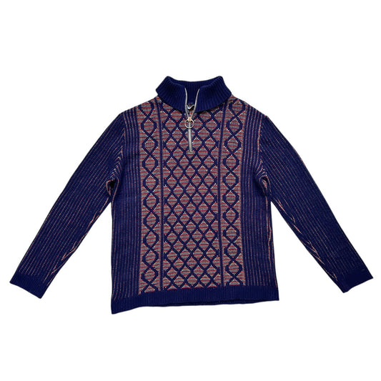 70s vintage rainbow o-ring turtleneck sweater.